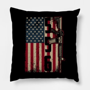 556 Gun USA Flag Pillow