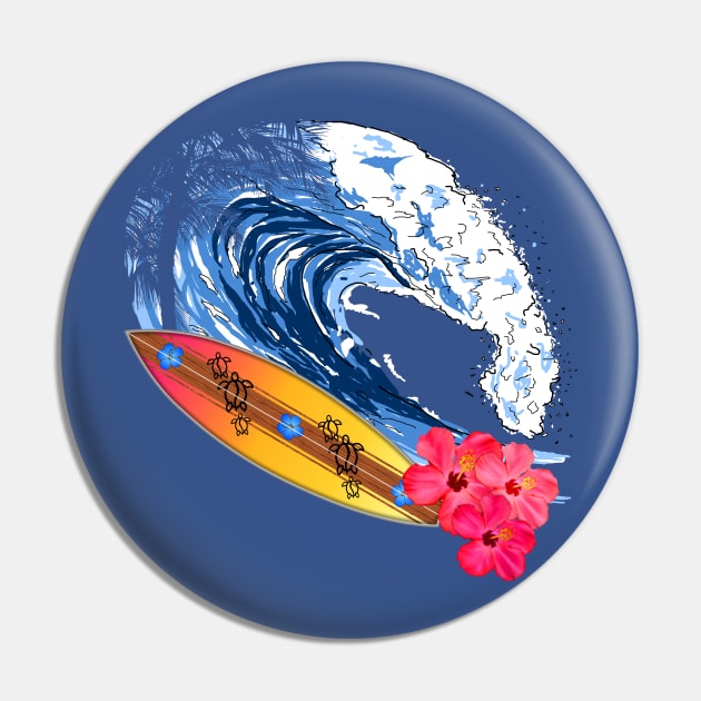 Surfboards Tropical Pin by macdonaldcreativestudios