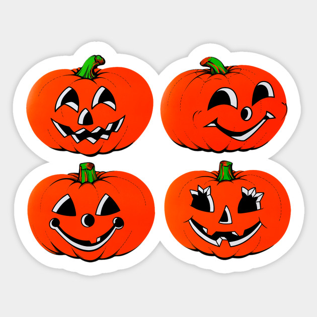 Vintage Jack O Lanterns Halloween Sticker Teepublic Uk