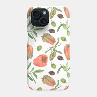 Pepper and Olives Watercolor Mix Phone Case