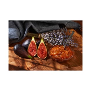 Figs and jam on a wooden board T-Shirt