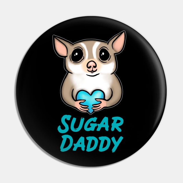 Sugar Daddy, Blue, for Sugar Glider Lovers Pin by Mochi Merch