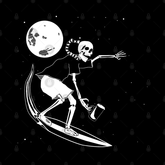 Surfing Space Skeleton by piggiespearlswork