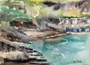 From an original watercolour of an iconic Gower Beach T-Shirt