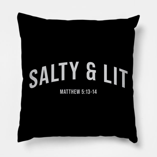 Salty and Lit, Bible Verse, Christian Quote Pillow by ChristianLifeApparel