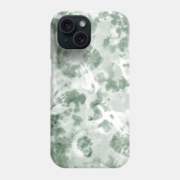 Sage Green Psychedelic Tie-Dye Phone Case by Carolina Díaz