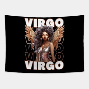 Black Virgo Zodiac Sign Woman Tapestry