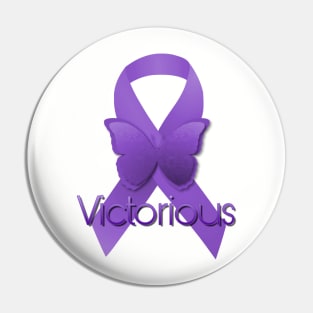 Purple Awareness Ribbon: Victorious Pin