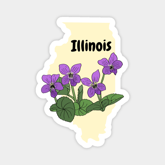 Illinois Flower Common Blue Violet Magnet by SunburstGeo