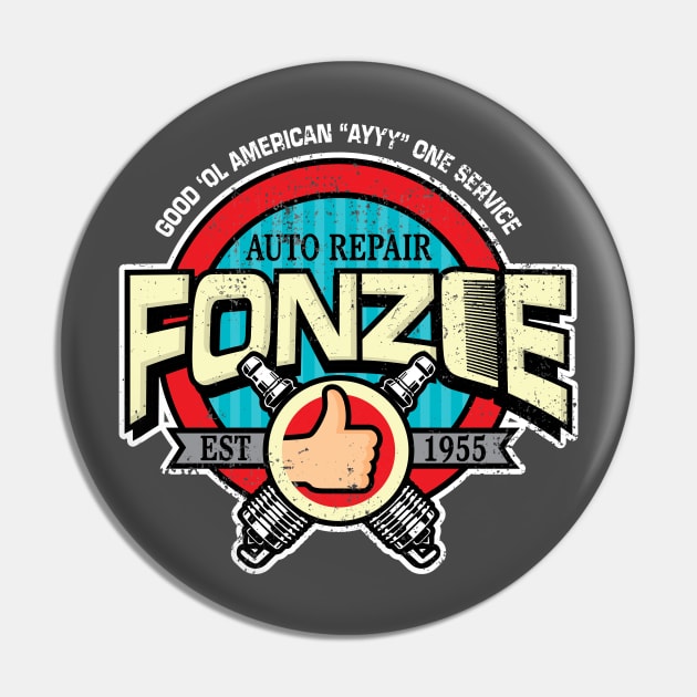 Fonzie Auto Repair Pin by one-mouse