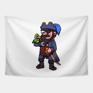 Pirate With Parrot Tapestry