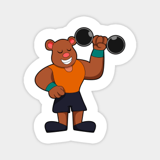 Bear at Bodybuilding with Dumbbell Magnet