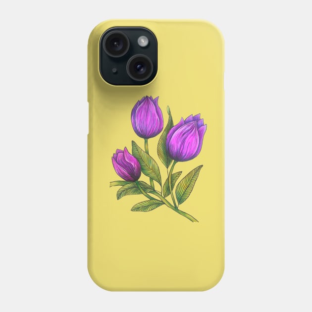 Purple Tulips Phone Case by DesignsByMonique