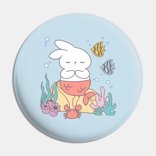 Little bunny mermaid under the sea Pin