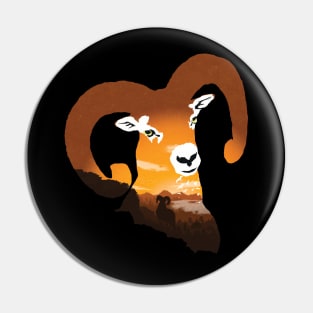 Argali landscape Pin