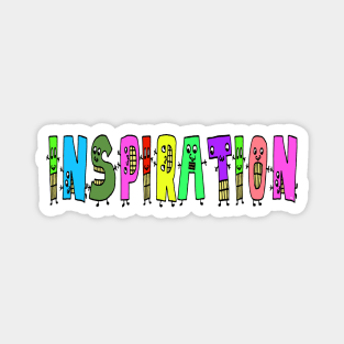 Cute Inspiration Motivational Text Illustrated Letters, Blue, Green, Pink for all people, who enjoy Creativity and are on the way to change their life. Are you Confident for Change? To inspire yourself and make an Impact. Magnet