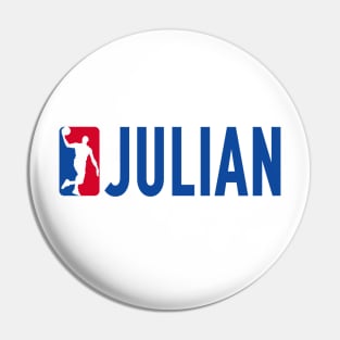 Julian NBA Basketball Custom Player Your Name T-Shirt Pin