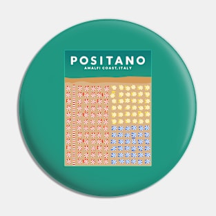 Positano, Amalfi Coast, Italy Travel Poster Pin