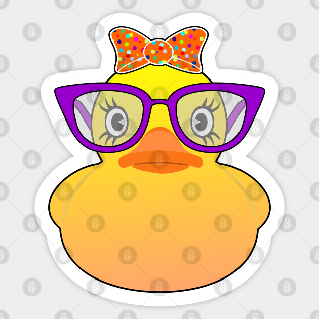 Cool Rubber duck with glasses - Duck - Sticker | TeePublic Cool Rubber duck with glasses - Duck - Sticker | TeePublic