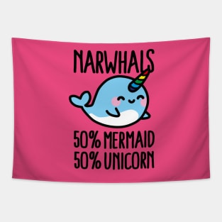 Narwhals 50% mermaid 50% unicorn Tapestry