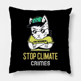 Stop Climate Crimes- angry Pillow