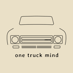 International Harvester Scout "one truck mind" black outline graphic T-Shirt