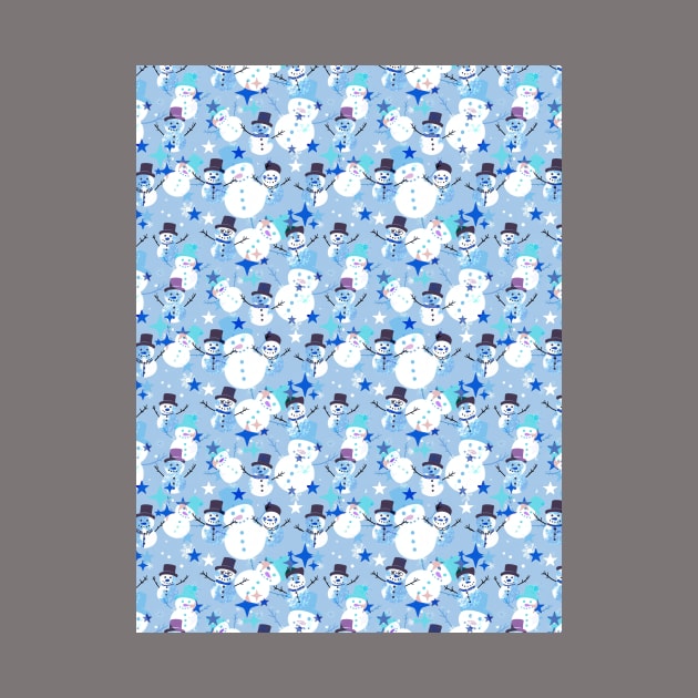 Snowman crazy blue by Remotextiles