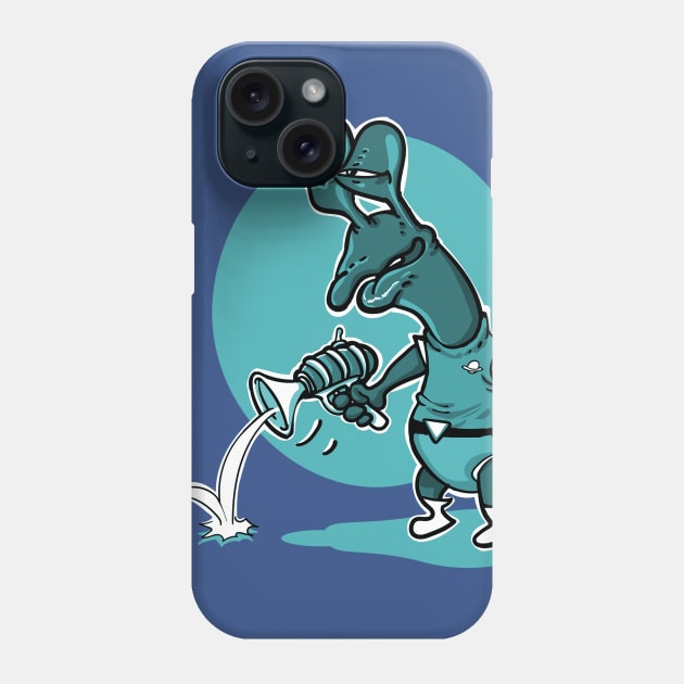 stupid alien shoot single electron with his gun funny cartoon Phone Case by anticute