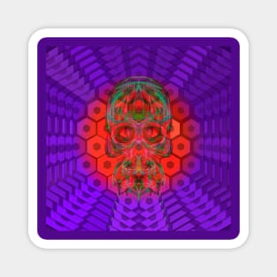 Electroluminated Skull Flower - Purple & Red Magnet