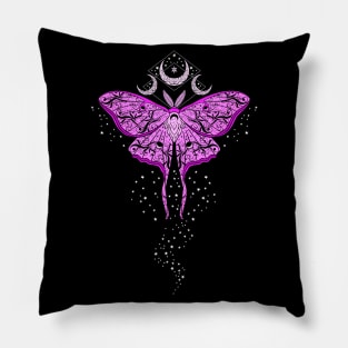 Magic Pink Moon Moth Pillow