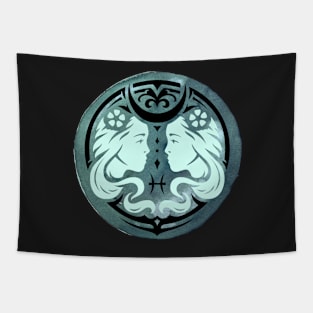 Gemini Watercolor Teal Tapestry