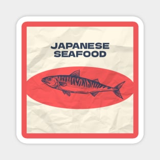 Japanese seafood illustration with fish Magnet