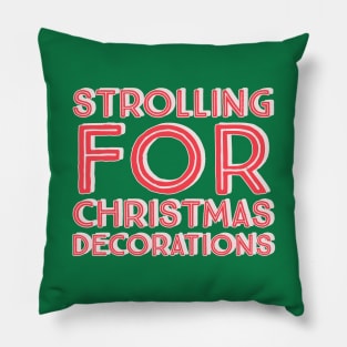 Strolling For Christmas Decorations- Red Pillow