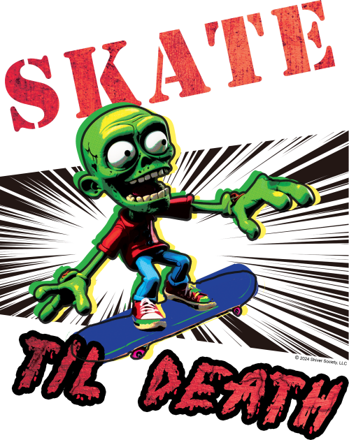 Skate Til Death Kids T-Shirt by Daily Detour