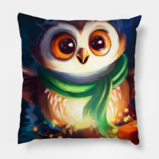 Cute Owl Drawing Pillow