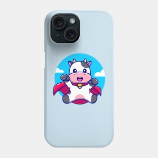 Cute Cow Super Hero Cartoon Phone Case