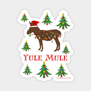 Yule Mule and Christmas Trees Holiday Graphic Magnet