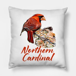 Northern Cardinal Red Pillow