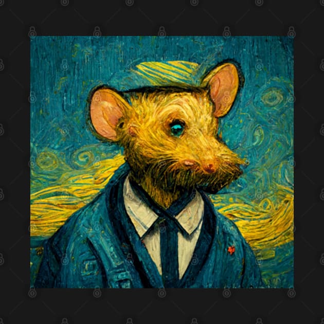 funny rat portrait van gogh style by S-Log