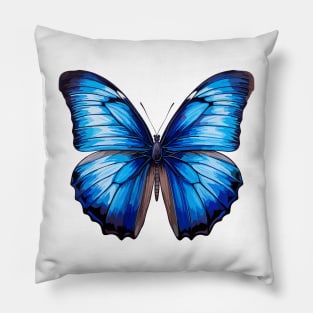 Blue Morpho Butterfly Pillow