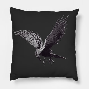 Crow Abstract Art Pillow