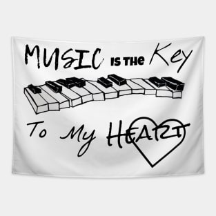 Music is the key to my heart Tapestry