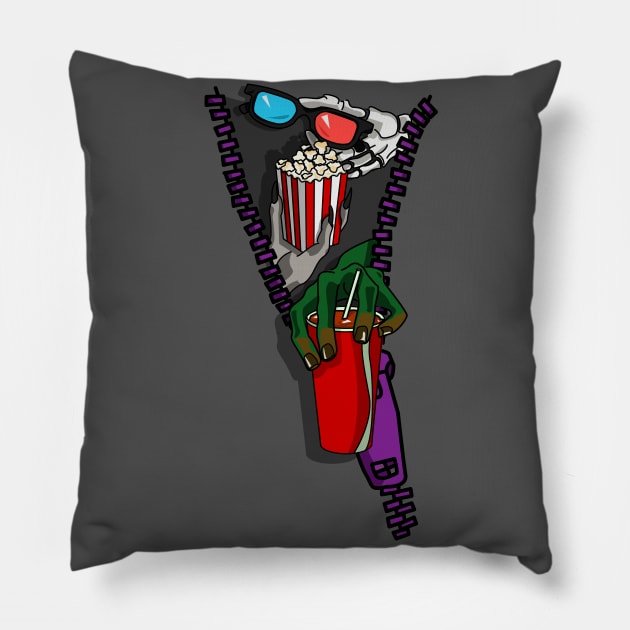 Zip Check - Scary Movie Night Pillow by Fun Funky Designs