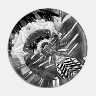 Black and White Palm Fronds Pin