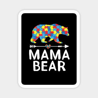 Autism Puzzle Mama Bear Funny Mothers Gift Magnet