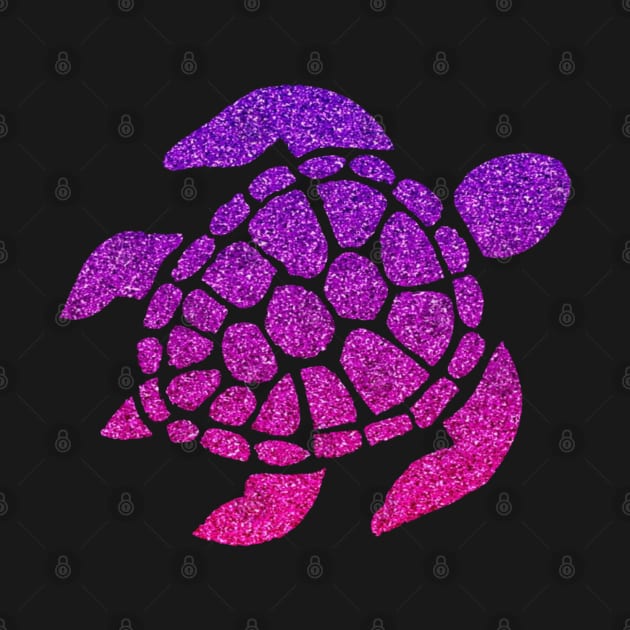 Hot Pink Purple Ombre Faux Glitter Turtle by Felicity-K