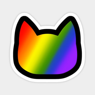 Rainbow themed kitty Magnet