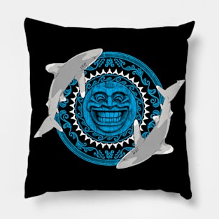 Oceanic whitetip shark tiki Pillow