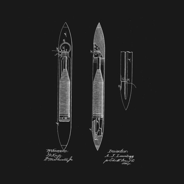 Loom Shuttle Vintage Patent Drawing by TheYoungDesigns