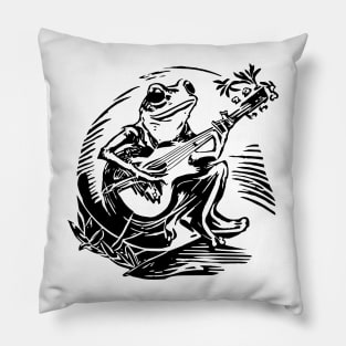 Frog with banjo Pillow